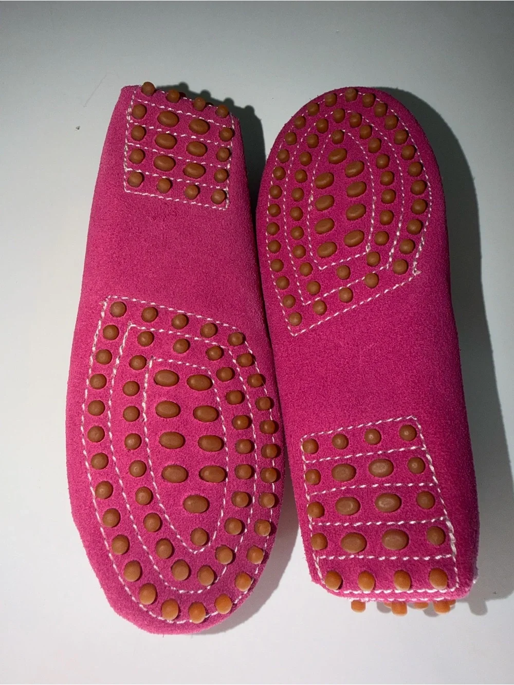 NWT L'Amour Girls Size 11 Fuchsia Suede Driving Moccasins | Heart Tassel